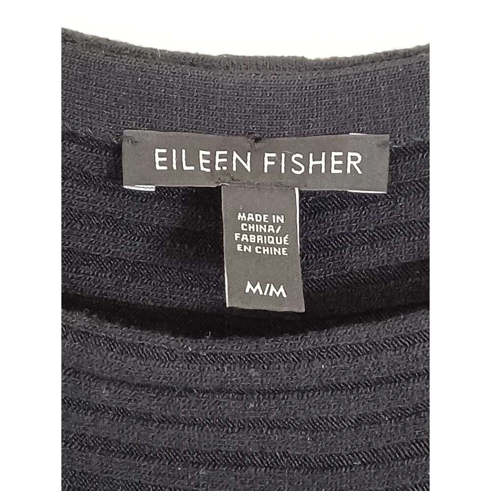 Eileen Fisher Wool‎ Blend Oversized Sweater Pullover Rib Knit Medium Minimalist